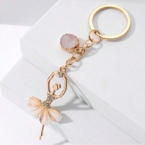 1pc Metallic Ballet Dancing Girl Keychain Bagcharm